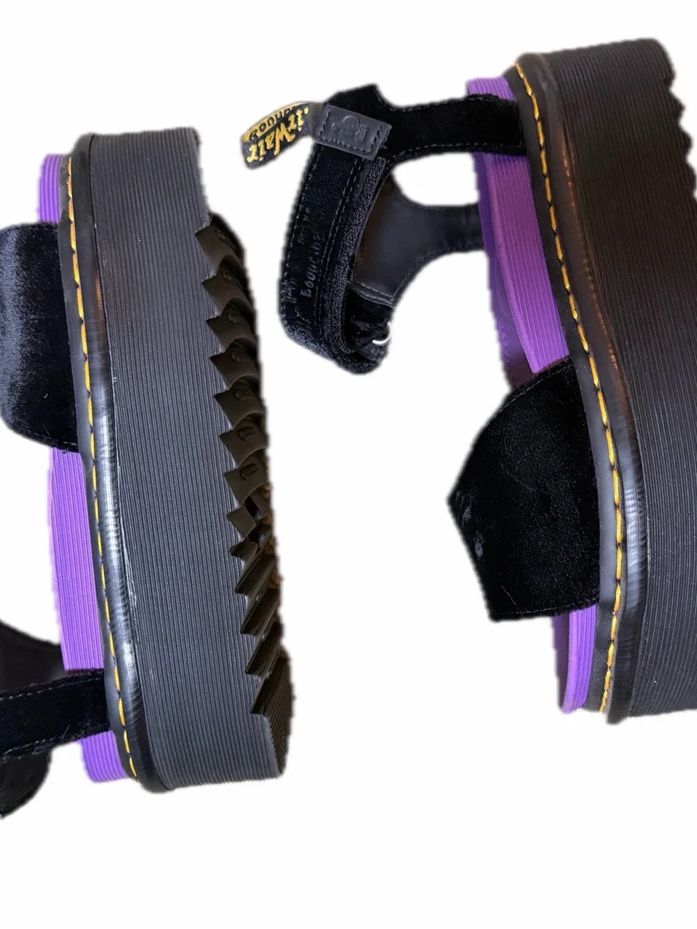Dr. Martens Black Velvet Platform Sandals X-Girl Limited Collab